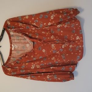 a.n.a. blouse, L, orange